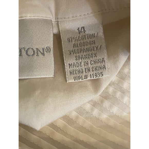 Worthington Womens Sz 14 Sleeveless Collared Blouse White Button Up - Picture 8 of 8